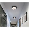 Westinghouse Fixture Ceiling LED Dimmable Flush-Mount 15W Trad 11In, Matte Black Frosted Glass 6118600
